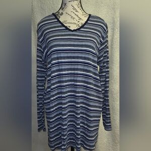 Vintage Planet Motherhood Maternity Long Sleeve Striped Pullover Top Shirt Sz L